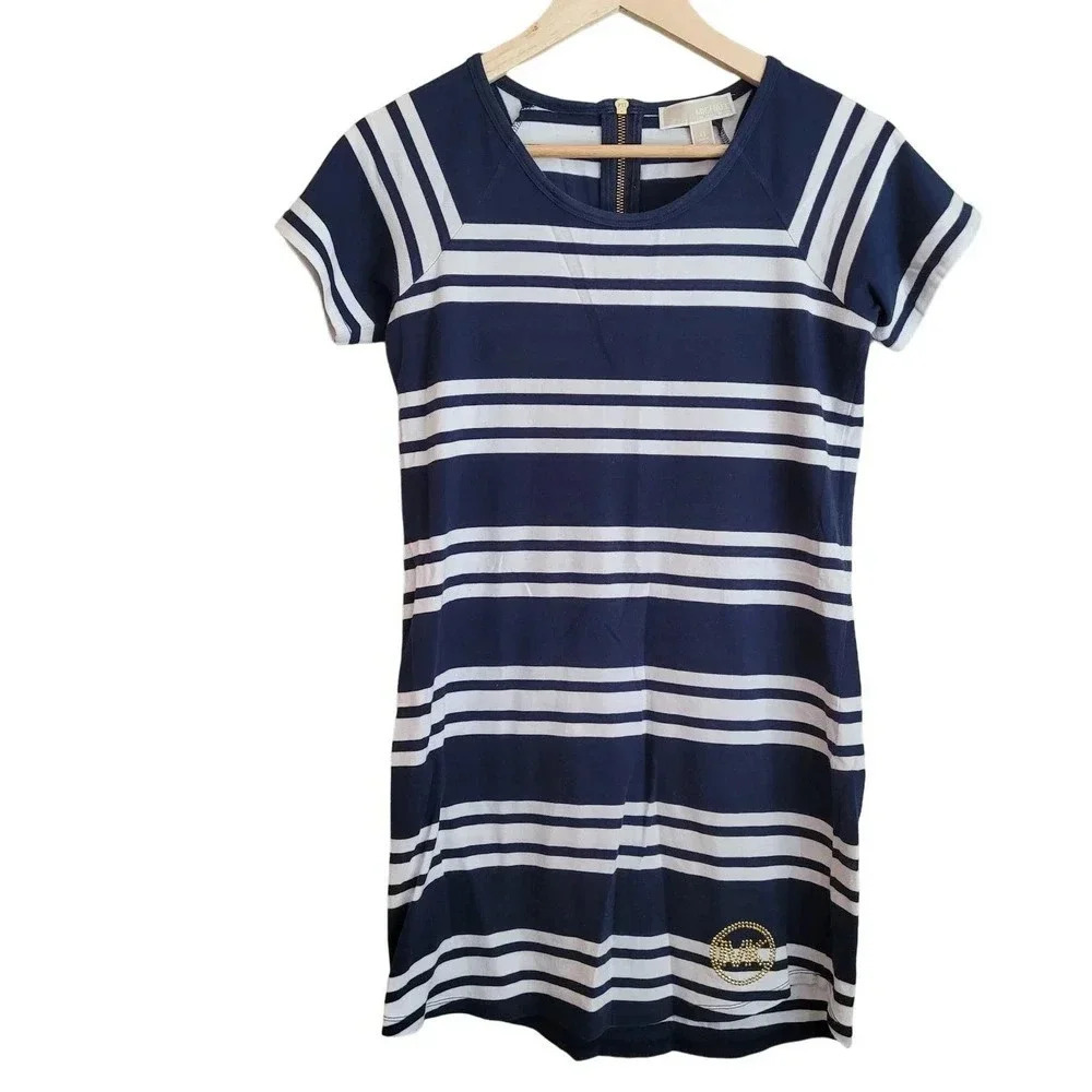 MICHAEL Michael Kors Women's Mini Dress XS Multicolor Short Sleeves Round Neck